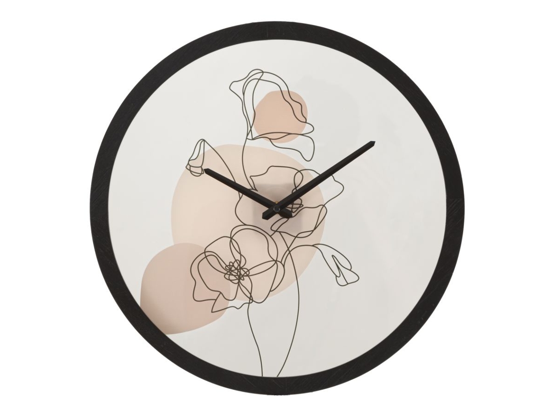 Relógio De Parede Flor -b- Cm Ø 40x3,5 Único / Multicolorido
