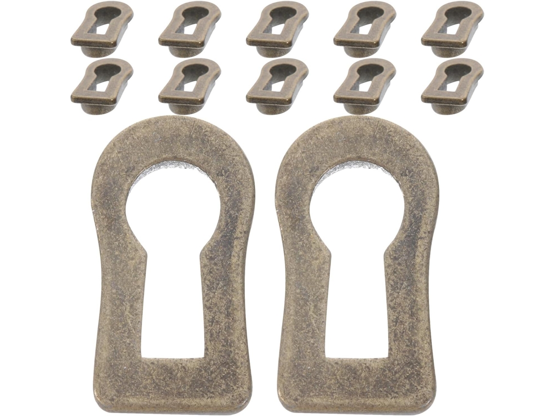 Conjunto De 12 Peças Placas Decorativas Ovais Em Formato Fechadura Para Gavetas E Portas Armários, Na Cor Marrom Claro