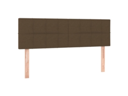 Cabeceira de Cama 2 Pcs em Tecido 72x5x78/88 cm Castanho Escuro MAISON EXCLUSIVE
