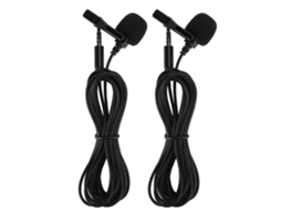2 Microfones de Clip de Colarinho Mini 3.5mm Anti-ruído para Gravação Celular/PC
