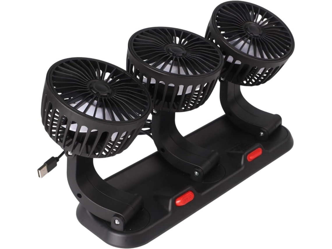 Ventilador Veicular Usb 5v Com Três Cabeças Para Trailers, Suvs, Caminhões, Barcos E Vans, Com Cabeças Giratórias De