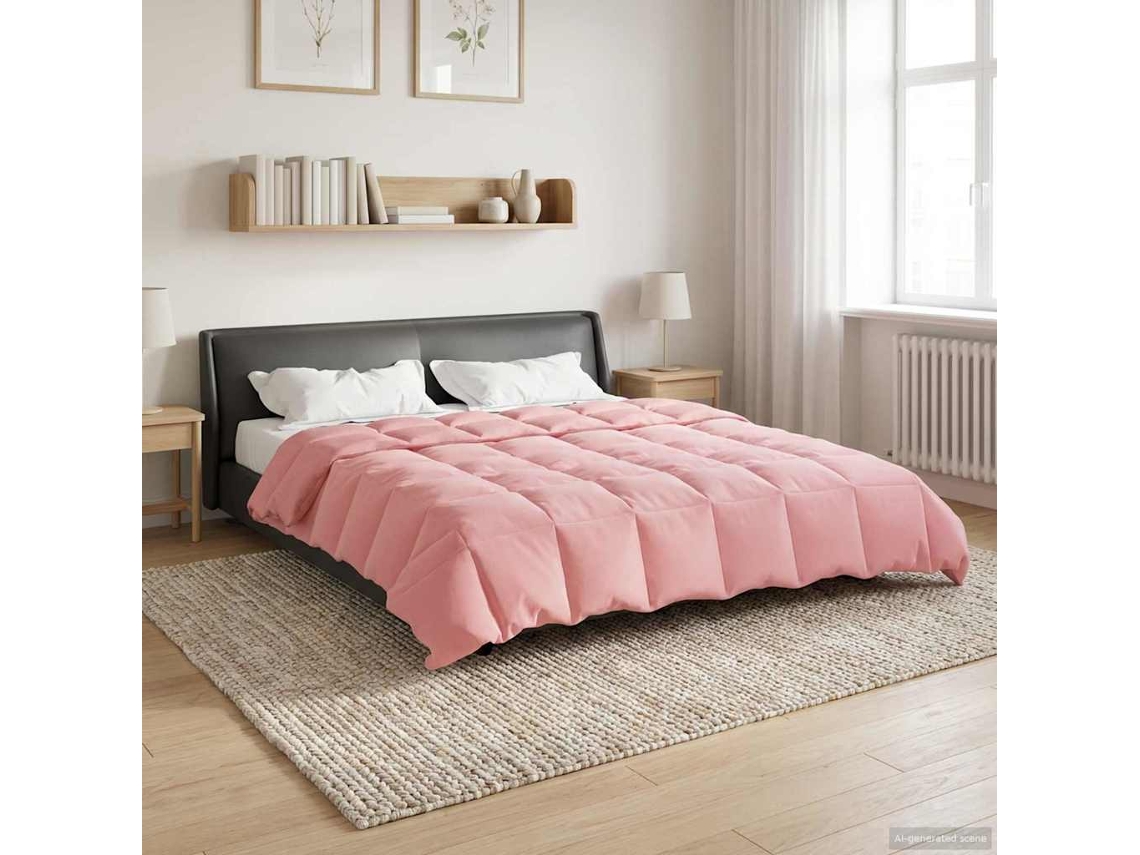 Vidaxl Edredom De Verão Simples Rosa 220 X 240 Cm Microfibra