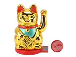 Baok-gato Da Sorte Com Braço Móvel Base Rotatória De Detecção Solar Decoração De Fortuna Ouro 5 Polegadas