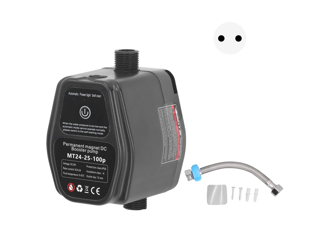 Bomba De Impulsão Automática Com Motor Dc Brushless De Ímã Permanente 100w 24v Para Irrigação Residencial, Mangueira, Plugue Eu 100-240v, Preta