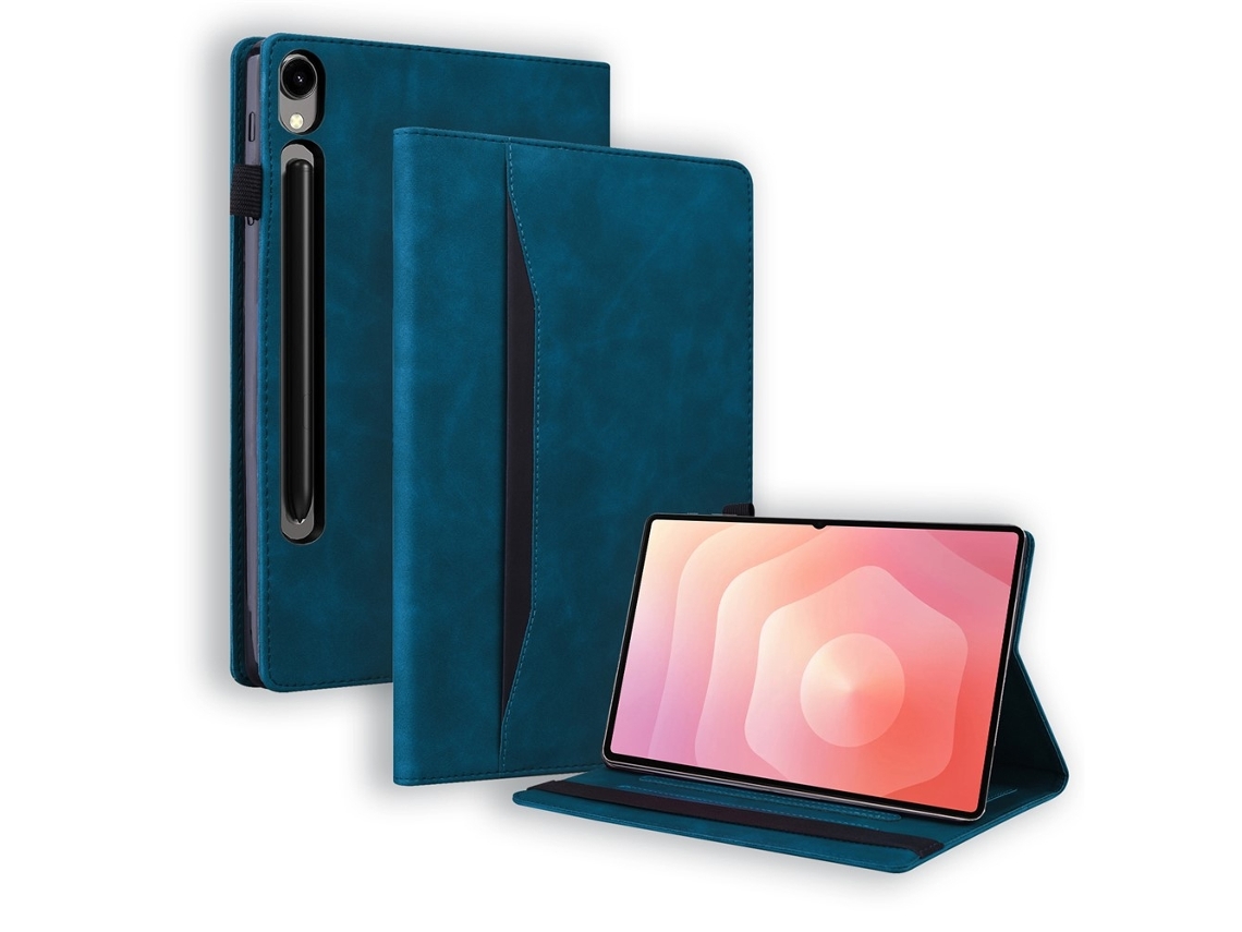 Capa para Samsung Galaxy Tab S11 Ultra com Bolsa Frontal Azul