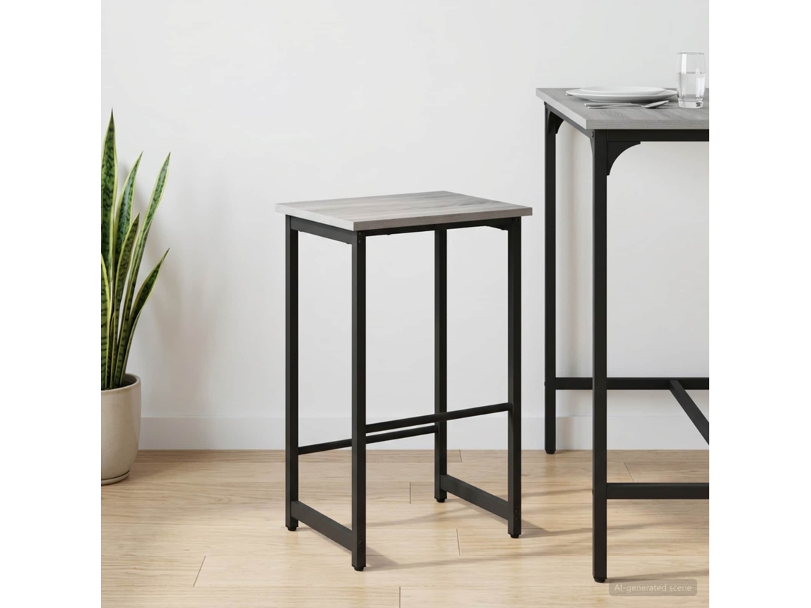 Vidaxl Banco De Bar Sonoma Cinzento 40 X 32 X 64 Cm