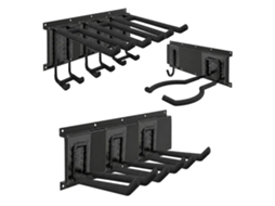 RELAXDAYS, Organizador de Garagem para Montagem na Parede, Calhas com Ganchos, Prateleira Mural, Preto / Preto