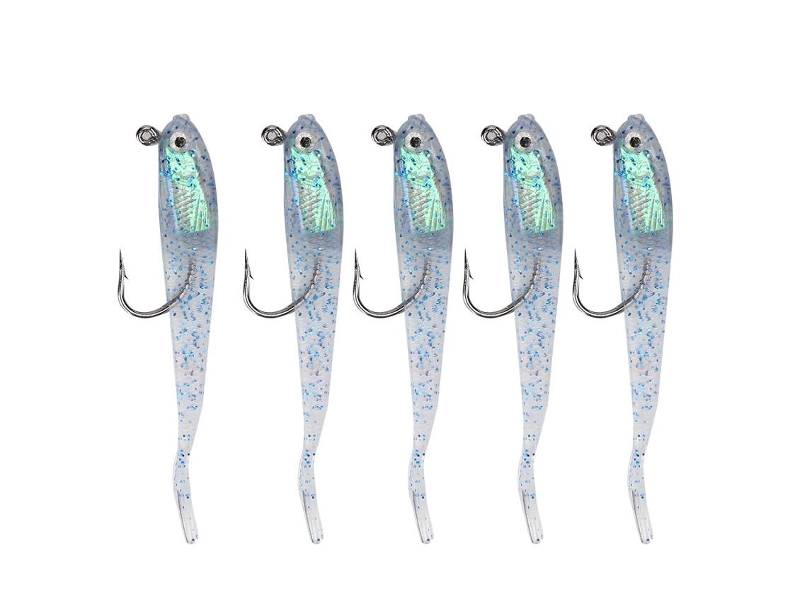 Bionic Lure (anti-hanging, Lifelike Fish Shape) Lure With Lead, Soft Bait With Hook, 7.5cm 5.5g Forktail Bait