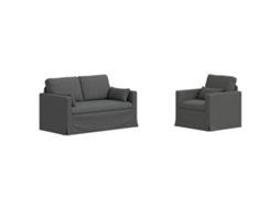Maison Exclusive - Conjunto De Sofás 2 Unid. Cinza Escuro Tecido