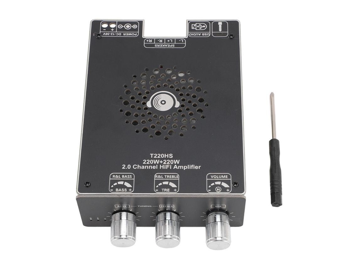 Amplificador Mali de potência Bluetooth T220hs, 220W, estéreo, Hi-Fi, eficiente, DC 12-36V