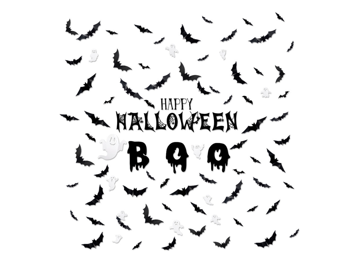 Adesivos 3d de Morcego Assustador Realístico para Decoração de Halloween Parede Festa Acessório