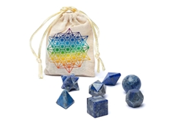 Conjunto De 7 Peças De Geometria Sagrada Lápis-lazúli - ±6,7x9cm