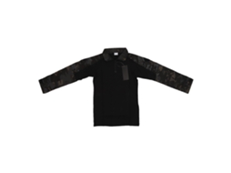 Camisa de Combate Manga Longa Unissex, Zíper, Bolsos Omoplatos, Estampa Python, Preto, L
