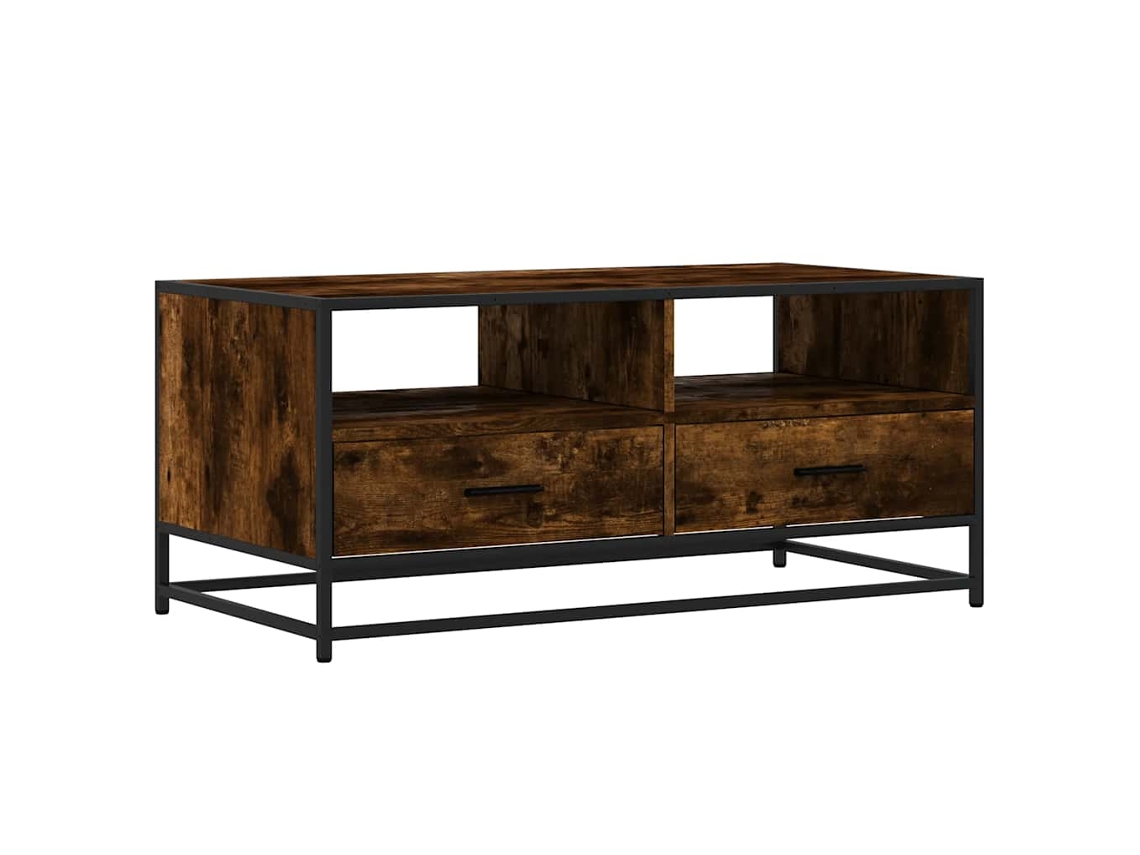 Mesa de Centro MAISON EXCLUSIVE em derivados de madeira e metal carvalho fumado (100x50x45 cm)