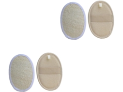 Conjunto De 4 Escovas Esfoliantes Bucha Vegetal Para O Corpo, Acessórios De Banho Para Homens E Mulheres, Limpeza Suave