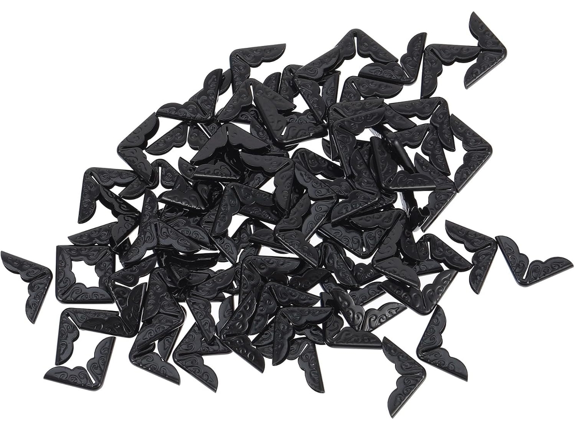 Unomor Conjunto de 100 Protetores de Borda Triangulares Ferro 1,4cm 0,55 Polegadas para Livros, Cadernos e Massas Fácil