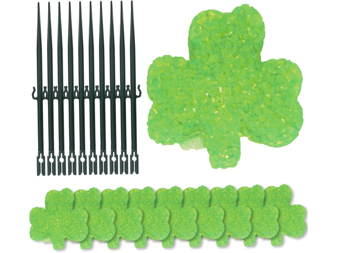 Conjunto De 10 Luminárias De Jardim Em Formato De Trevo Para Do Dia De São Patrício, Luzes Solares, Gokoco