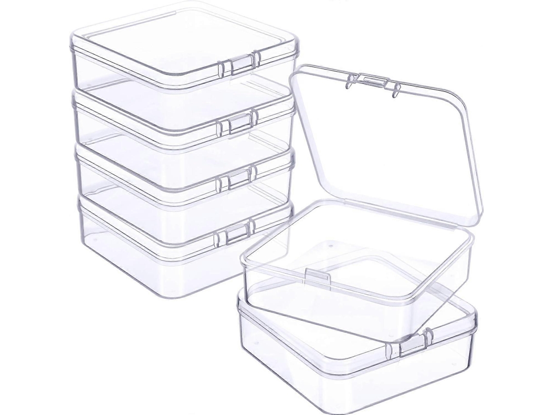 Conjunto de 6 Mini Caixas Organizadoras Transparentes de Plástico para Guardar Pequenos Objetos, Miçangas, Cartões de Visita BRILVIBERA