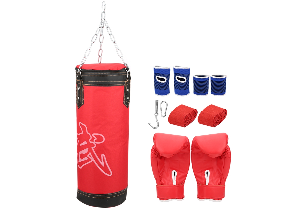 Bolsa De Areia Para Treinamento Infantil Sanda Boxe Tailandês Taekwondo Suspensa Vermelha 3 Camadas