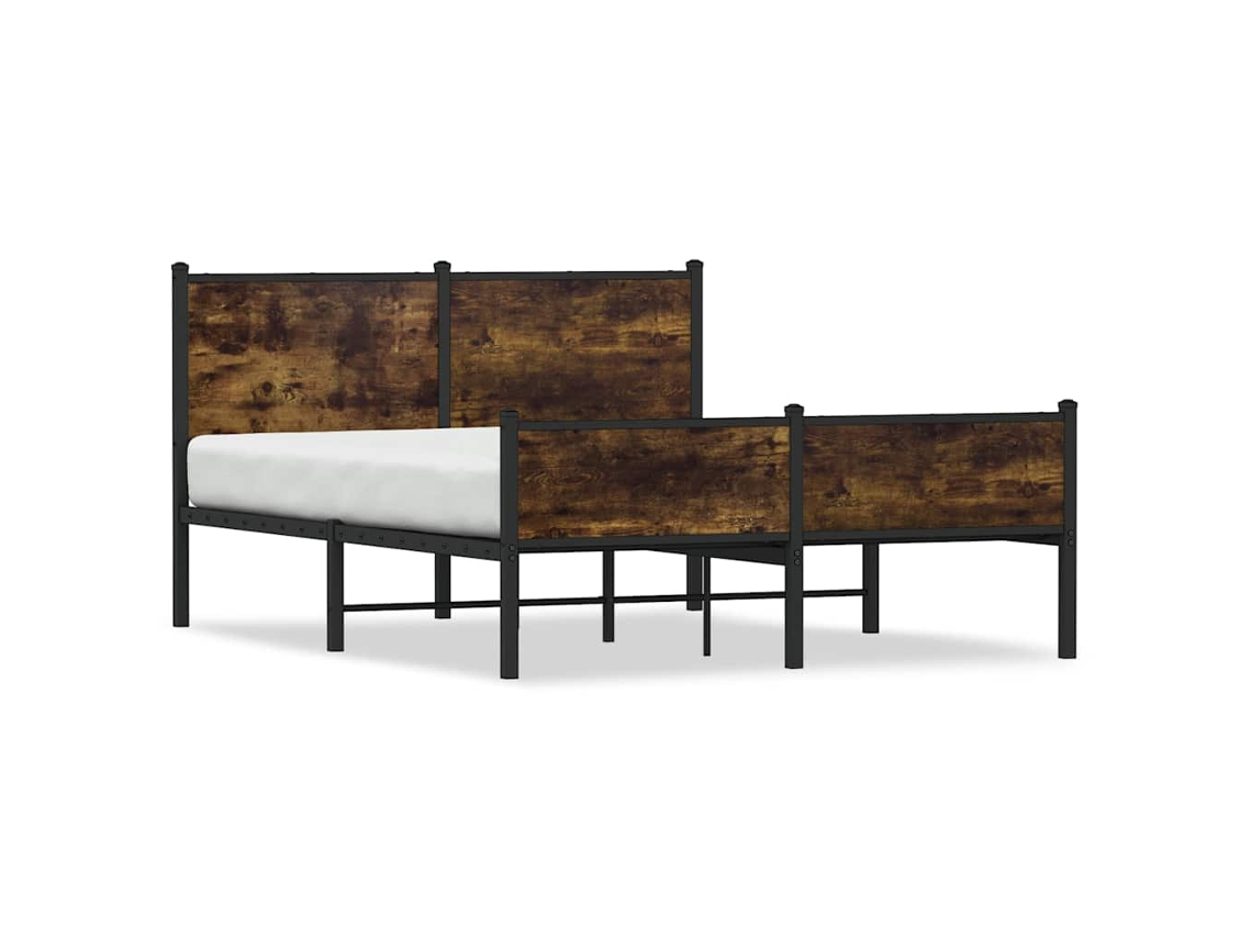 Bed Frame, Bed Frames Vidaxl Marrom Aço (137 X 190 Cm)
