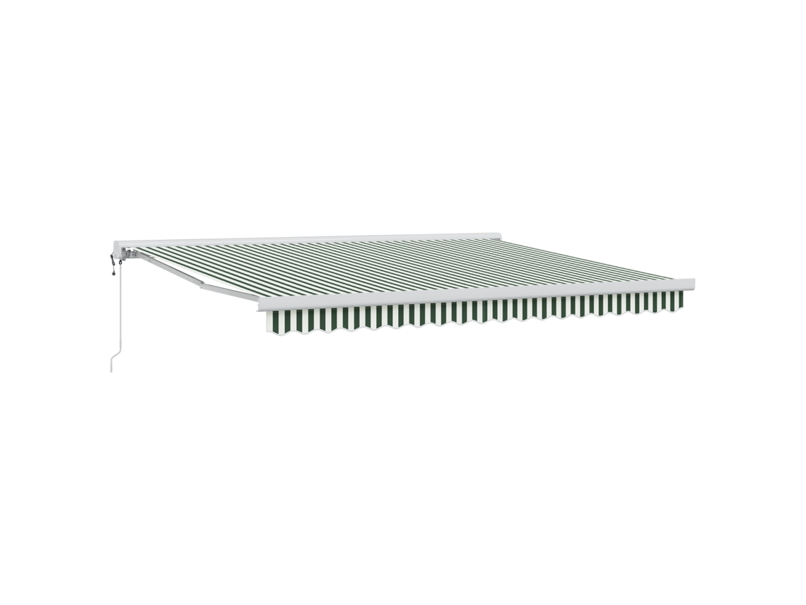 Conjunto 1 Toldo Retrátil Vidaxl Verde Poliéster (400 × 300 Cm)