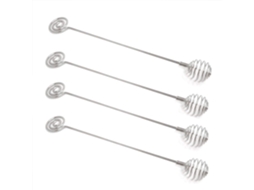 Conjunto De 4 Colheres De Aço Inoxidável Para Misturar Mel E Pegar