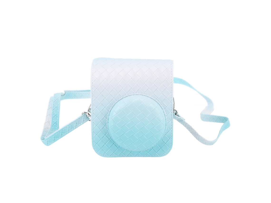 Instant Camera Bag Pu Leather Rain Proof Soft Camera Protective Case With Shoulder Strap For Fujifilm Instax Mini 12 Blue LAXISCREED