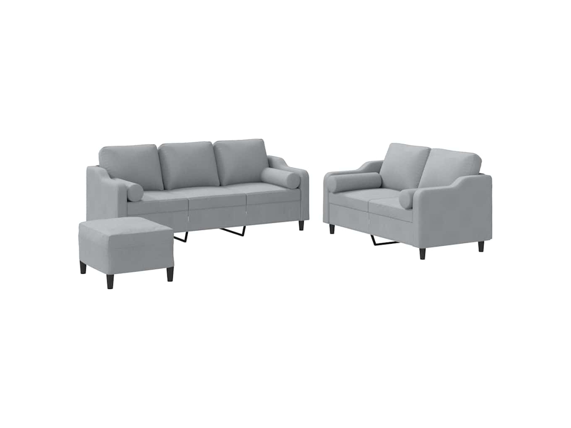 Sofa Set, Sofa Sets Vidaxl Cinzeto Tecido (n/a)