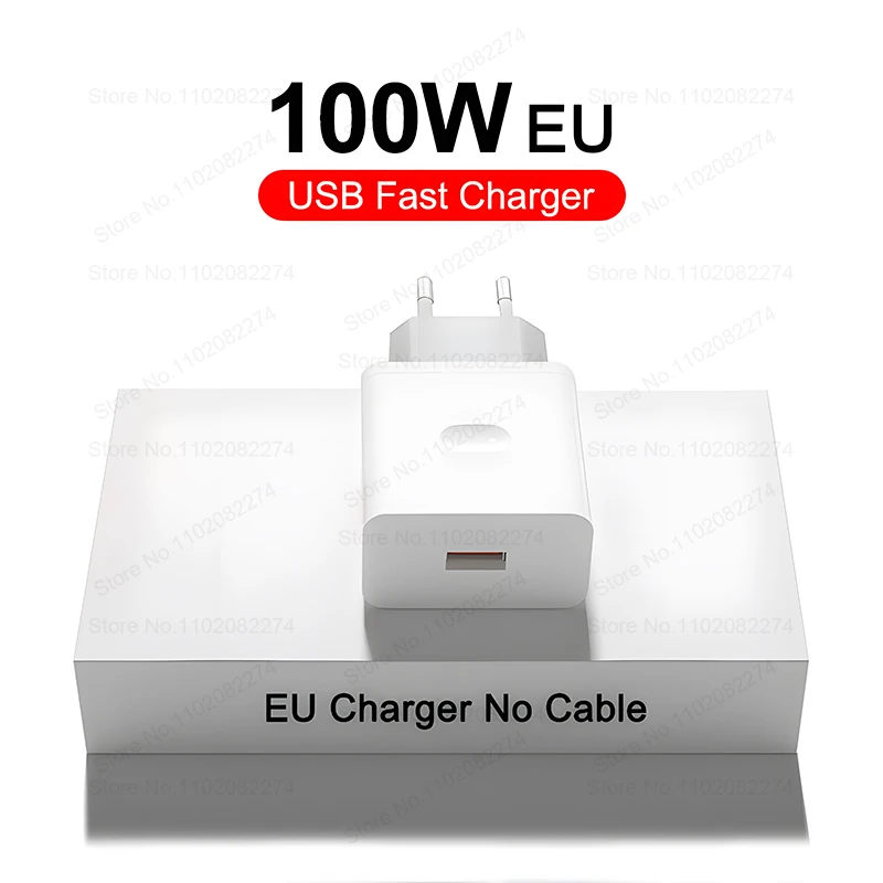 Carregador Rápido De 100 W Para Tomada De Parede Usb-c Compatível Com Oneplus