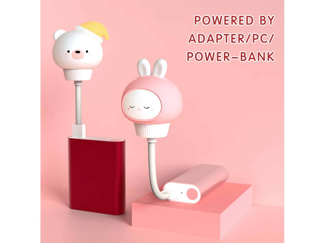 Luz Noturna Led Usb Portátil Cute com Pescoço Flexível para Amamentação e Leitura