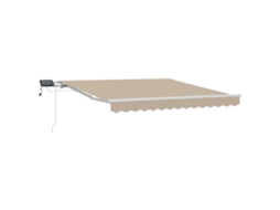 Conjunto 1 Toldo Retrátil Vidaxl Bege Tecido (350 X 250 Cm)