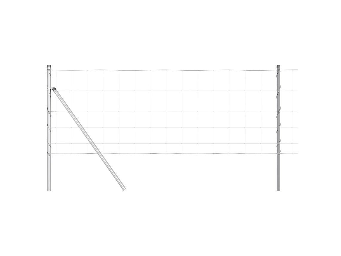 Conjunto 1 Poste De Cerca Externo Vidaxl Prateado Aço (100 X 0,8 M)