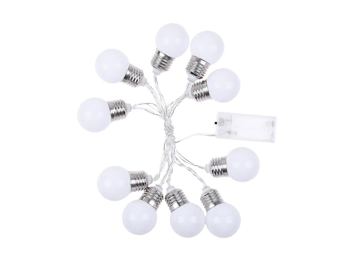 1pc 10 Led Delicadas Luzes De Corda Em Forma De Lâmpada Leitosa