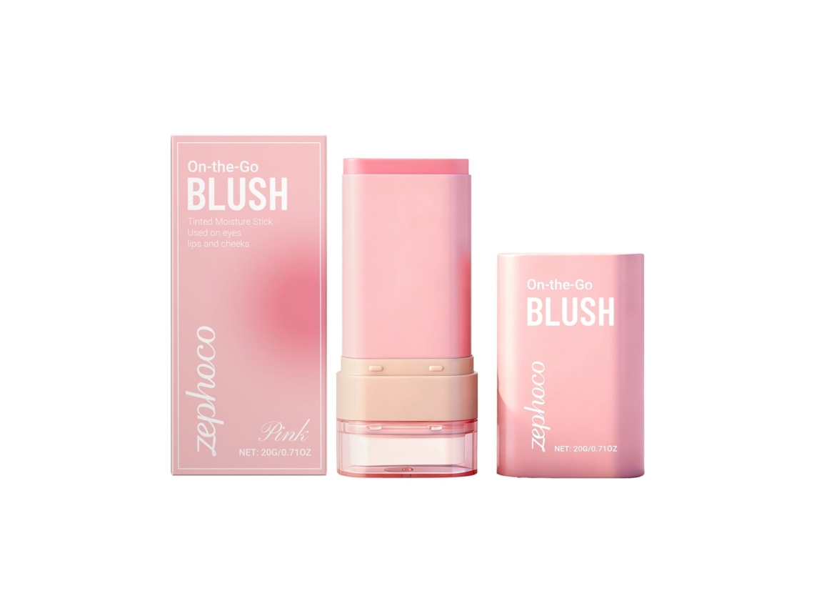 Bastão Blush 2em1 Rosa, Blush Cremoso para um Acabamento Uniforme e Duradouro LAXISCREED