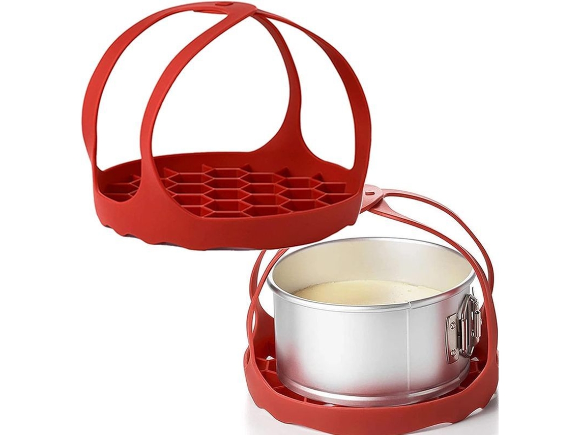 Lifter NOVA LINE de silicone para panelas, rack de assado vermelho