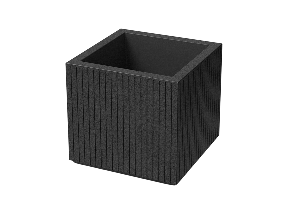 Vaso De Flores Coro Square Em Fibra De Carbono Rotomoldada Ø40x36