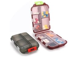 Porta Comprimidos De Viagem, Estojo Portátil Para Comprimidos, Dispensador Organizador Comprimidos Pequeno Viagem Com 10 Compartim Aquaforge