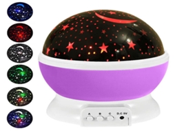Projetor de estrelas infantil Lurelia 360° com 12 núcleos, USB/Plástico e luz noturna, para festas e presentes.