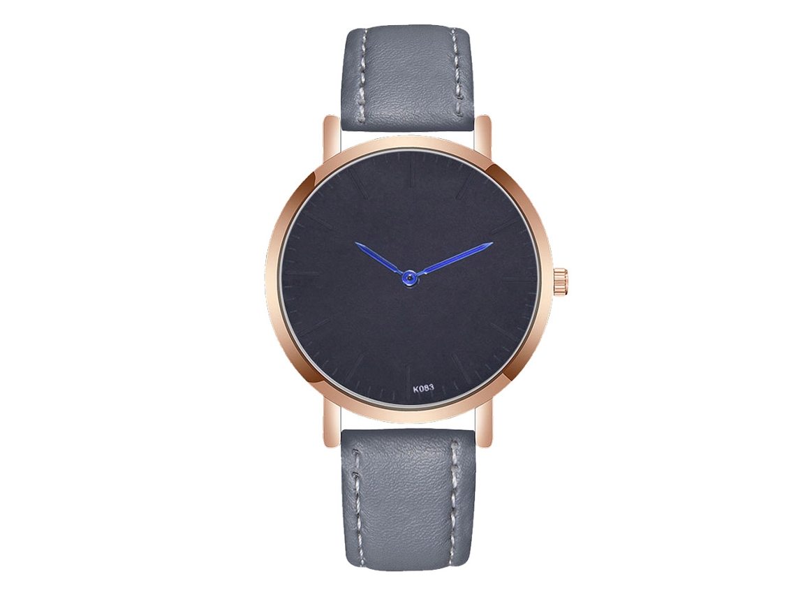 Relógio masculino Zhoulianfa cinza de quartzo para uso casual de negócios com pulseira de couro PU.
