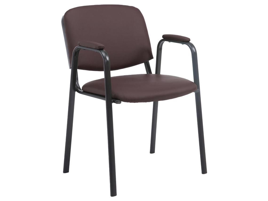 Cadeira para visitantes Ken Pro em pele sintética marrom CLP