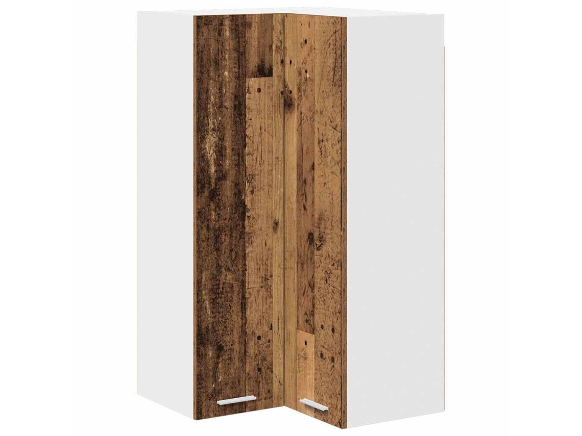 Armário Suspenso Madeira Antiga e Branco 57x57x100 cm MAISON EXCLUSIVE