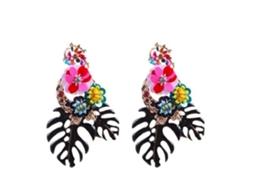 Brincos De Folhas E Flores Estilo Fashion Romântico