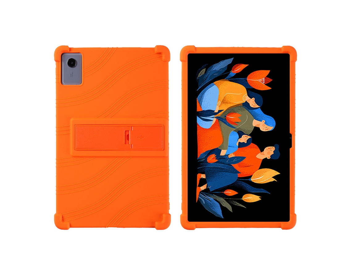 Capa Para Tablet Lenovo Idea Tab Plus Tb361fu, Em Silicone Macio Com Suporte Ajustável, Resistente A Impactos Laranja Hexinyigjly