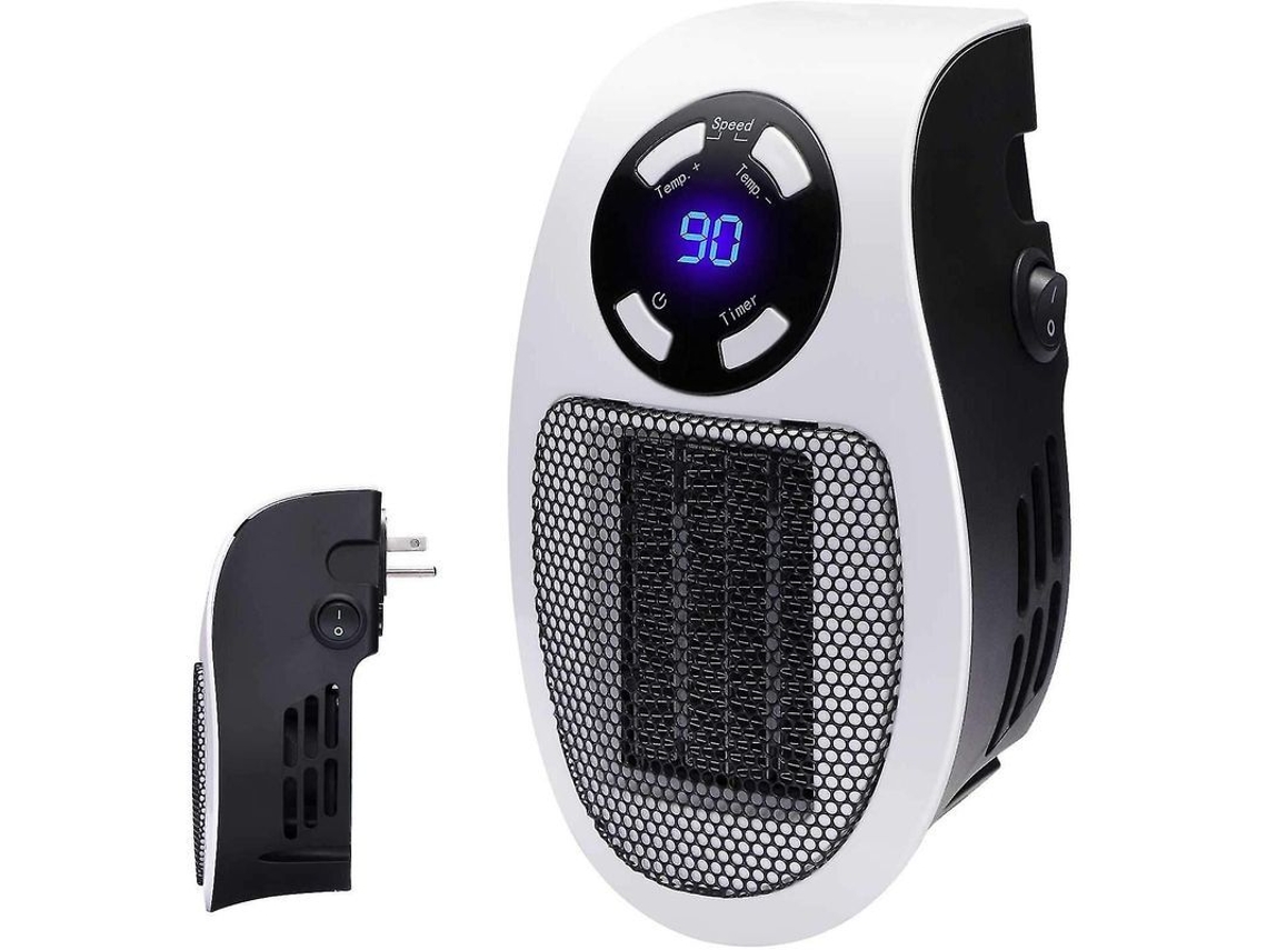 Aquecedor Elétrico de Parede com Termostato Ajustável e Temporizador 350w Etl Led para Casa Escritório | S/MARCA