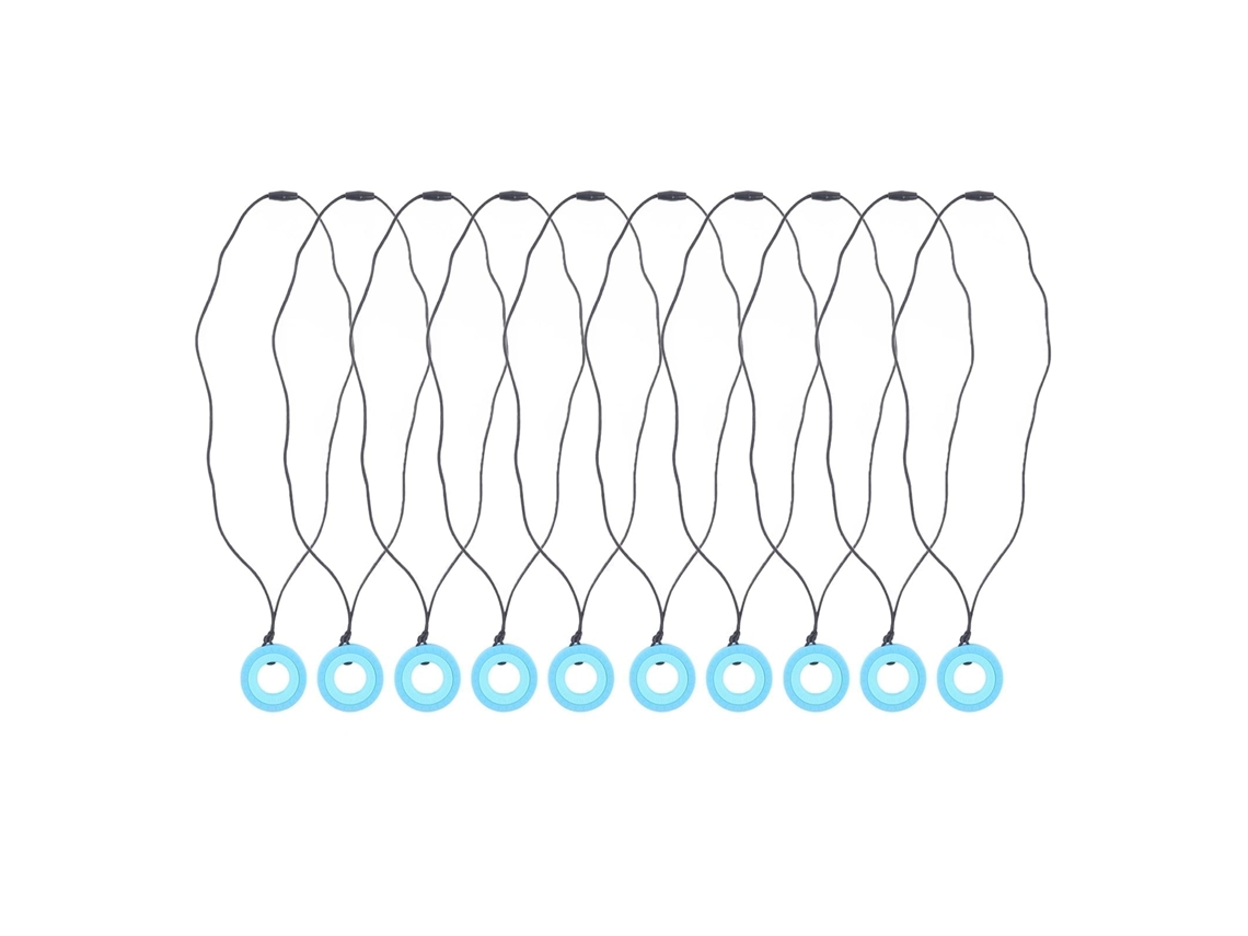 Primerox 10pcs Colar Sensorial de Mastigação Silicone Macio para Crianças Azul Escuro
