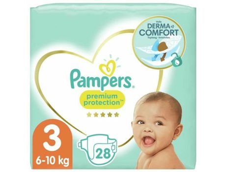 Fraldas descartáveis PAMPERS Premium Protection 3 (28 uds)
