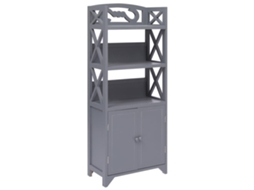 Vidaxl Armário De Casa De Banho 46x24x116cm Madeira Paulownia Cinzento