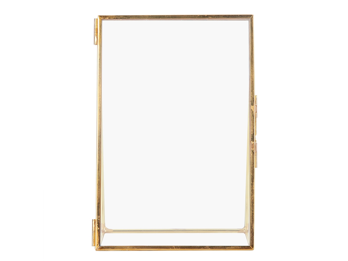 Ronjoe-moldura De Foto De Latão Retro Com Vidro E Barra De Cobre Para Mesa 6x8polegadas