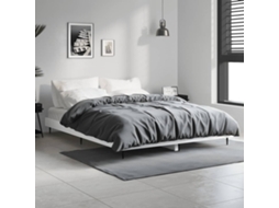 Vidaxl Estrutura de Cama 140x190 Cm Derivados de Madeira Branco