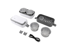 Caixa de Almoço Elétrica Portátil S/MARCA 200W, Aquecimento Rápido, 4 Recipientes, Inox, Automático